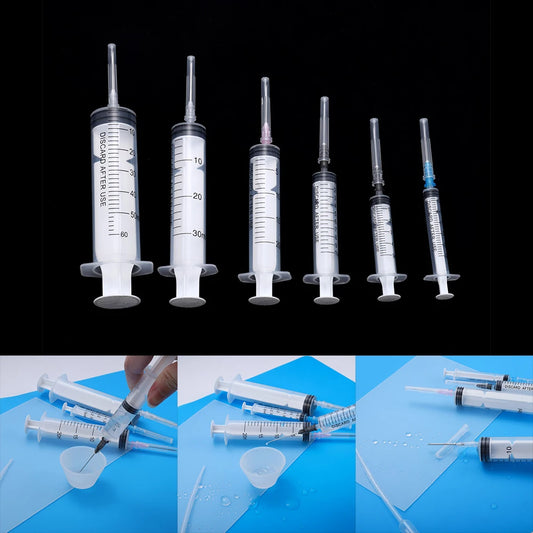 1Pcs 3-60ml Syringe with Dispense Needle/ Liquid Injection Pipette Tools for Silicone Mold UV Epoxy Resin Craft Jewelry Making