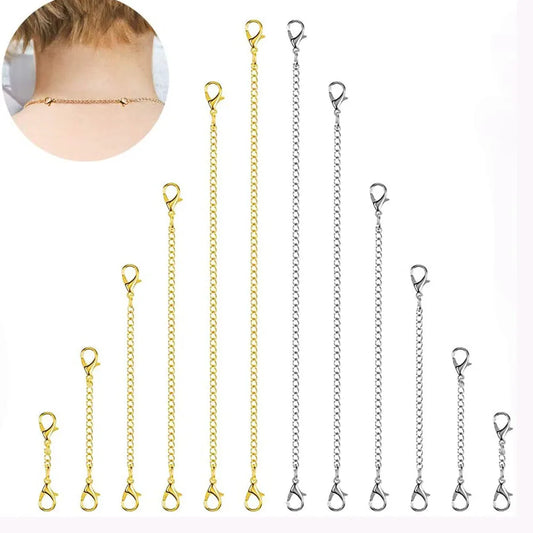 10pcs/Lot Stainless Steel Necklace/ Bracelet Extender Chain Set