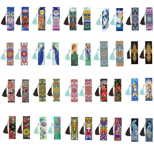 2pcs set DIY 5D Diamond Painting Bookmarks/ Diamond Mosaic Embroidery Cross Stitch Kit