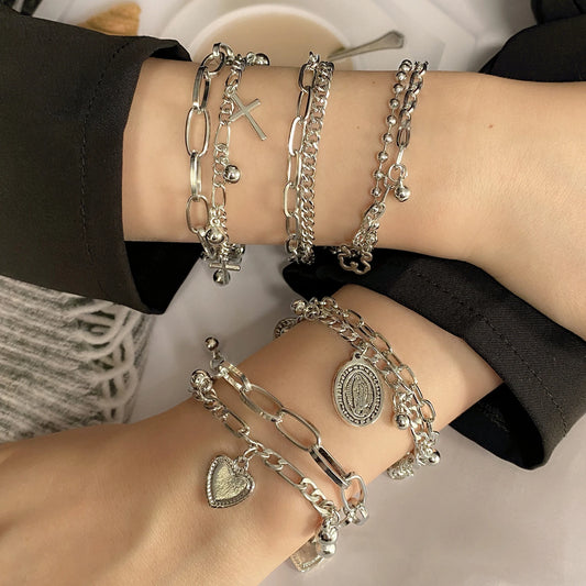 Bohemian Bracelets for Women/ Fashion Multilayer Beaded Chain Bracelets Set/ Charm Bracelet Jewelry