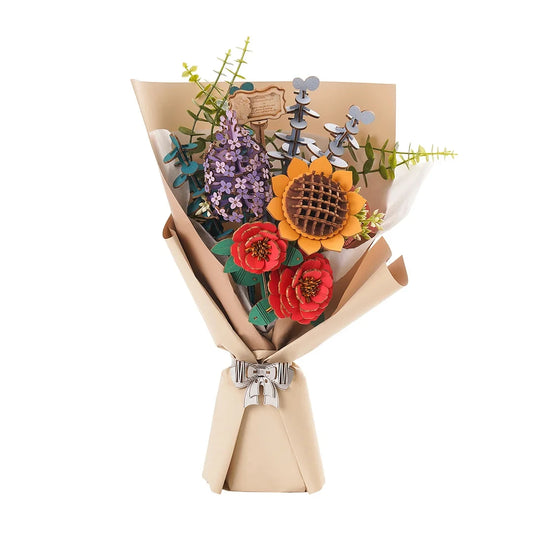 Robotime Rowood DIY Wooden Flower Bouquet/ Beautiful Hand-Made Gift/ Eco-friend Materials/ 3D Wooden Puzzle