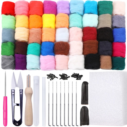 36 Colors Felting Wool Needle Felting Kit Wool Felting Tools Handmade Felt Needle Felting Fabric Materials Accessories