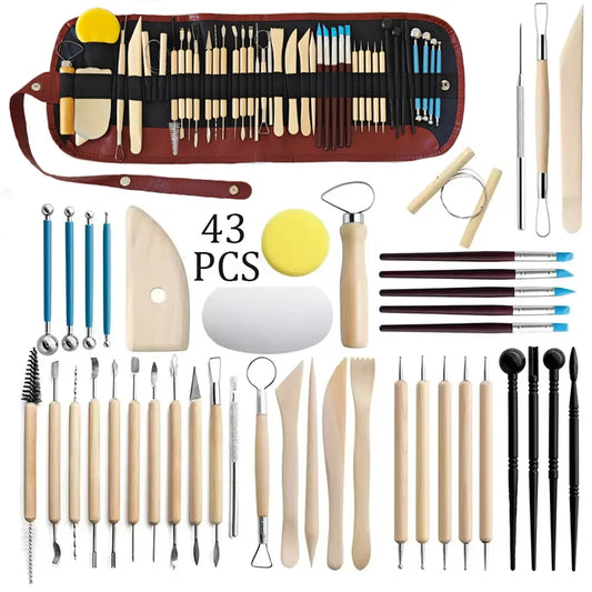 Pottery Clay Sculpting Tools Kit 8-61 Pcs/Set/ Ceramic Wax Clays Carving Tools for Art Craft Pottery Sculpting Modeling Tool Set