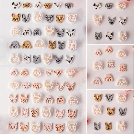 18 Types Dogs Breeds Polymer Clay Cutters/ Puppy, Labrador, Doberman Pinscher, Bulldog Earrings Cutter for Jewelry