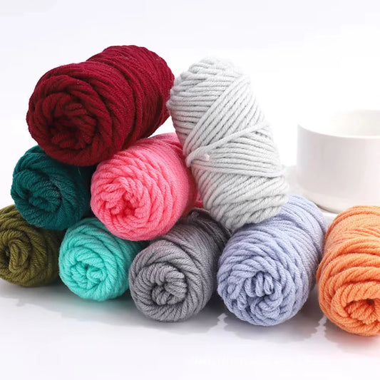 10 Colors Cotton/Wool Blend Yarn Rolls Punch Needle Embroidery Set