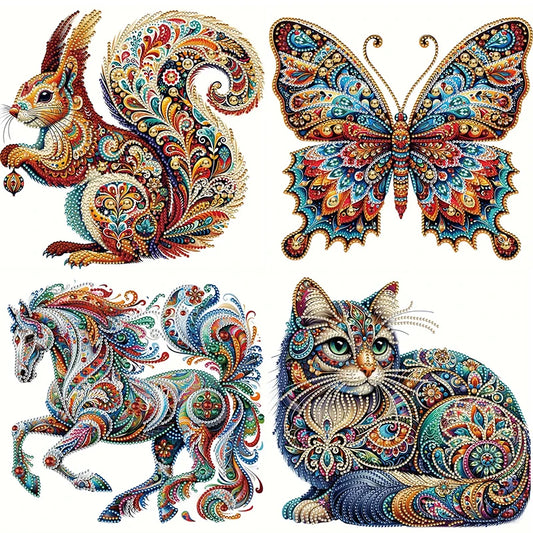 GATYZTORY 5D DIY Diamond Painting Animal Kit/ Butterfly/ Rabbit/ Cat/ DIY Partial Special Shaped Drill/ Handmade Diamond Mosaic Art