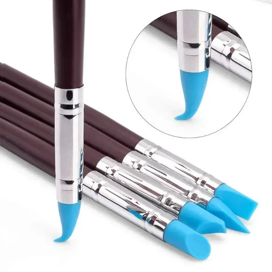 5Pcs Silicone Clay Sculpture Tool Set for Brush Modeling/ Dotting/ Art/ Pottery Clay Tool/ Carving/ Sculpting Ceramic Tools