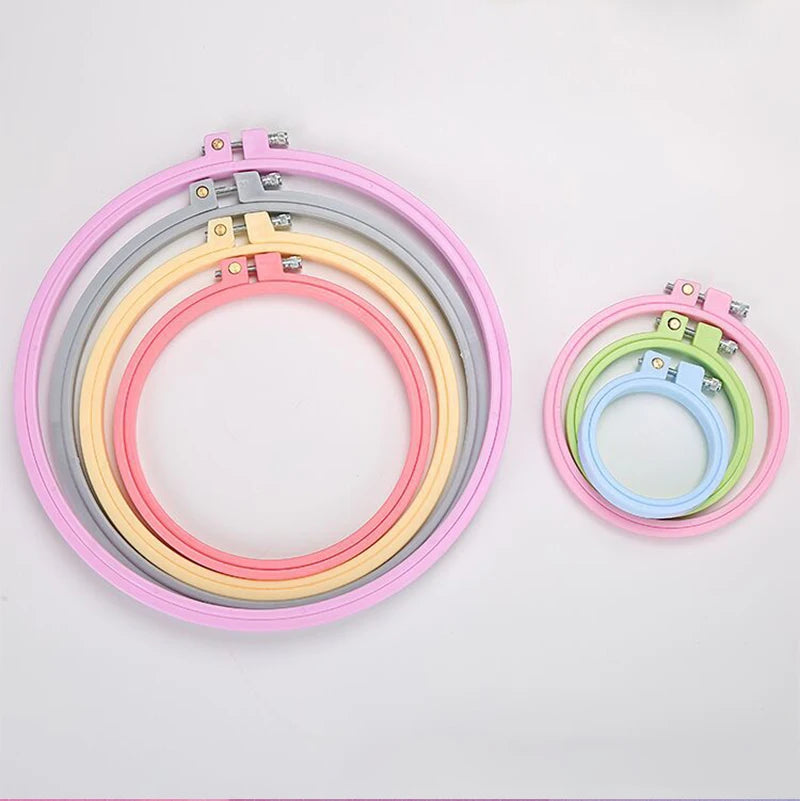 1PC Embroidery Hoops 7-25cm Round Cross Stitch Plastic Embroidery Hoop Frame